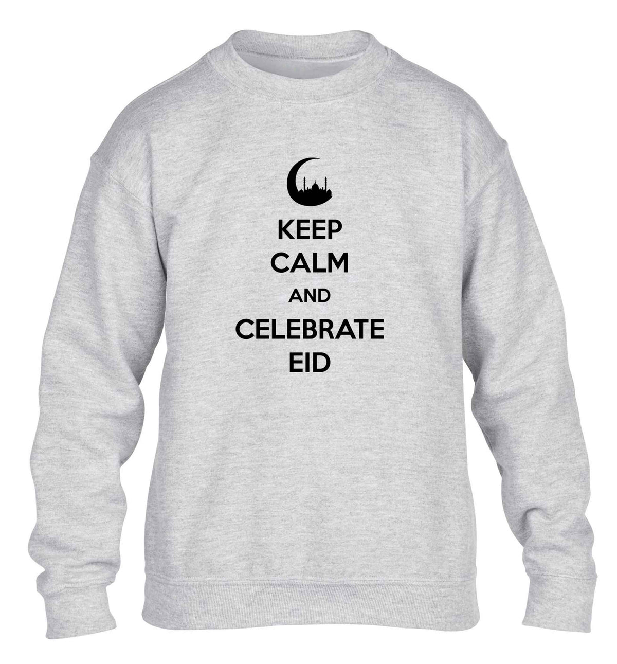 Keep calm and celebrate Eid children's grey sweater 12-13 Years