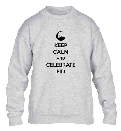 Keep calm and celebrate Eid children's grey sweater 12-13 Years