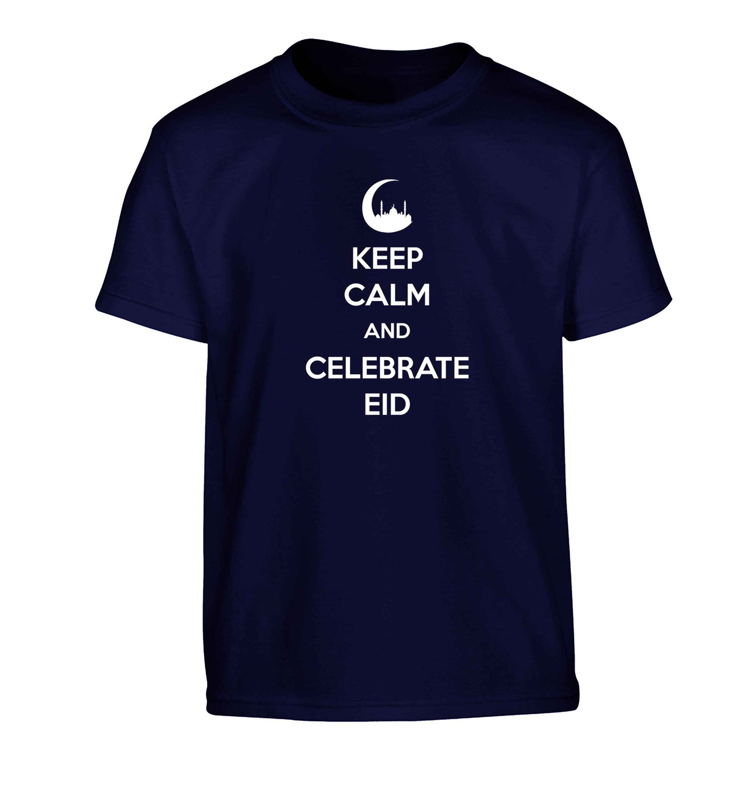 Keep calm and celebrate Eid Children's navy Tshirt 12-13 Years