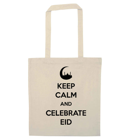 Keep calm and celebrate Eid natural tote bag