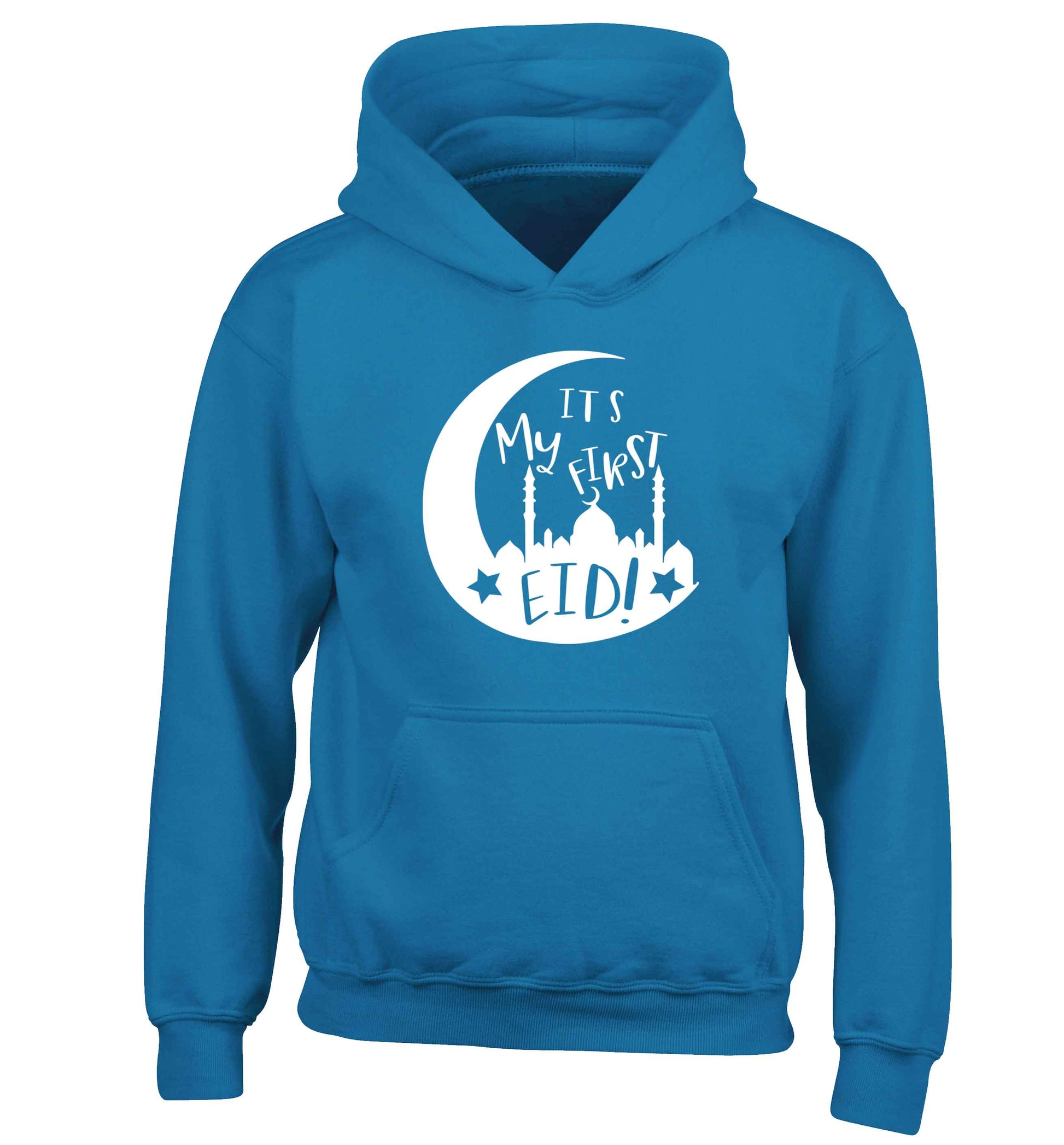 It's my first Eid moon children's blue hoodie 12-13 Years