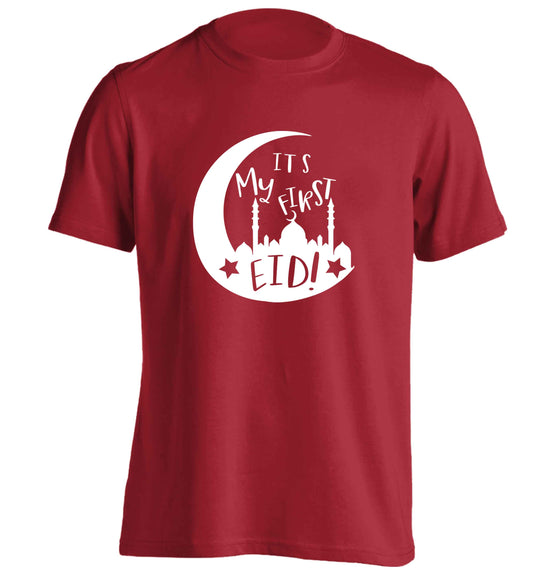 It's my first Eid moon adults unisex red Tshirt 2XL