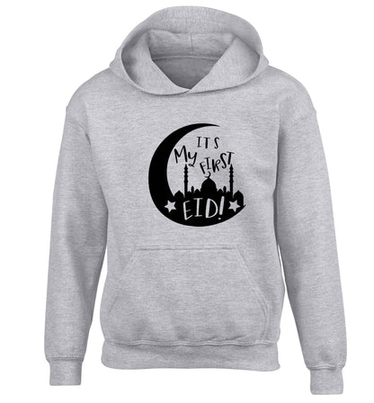 It's my first Eid moon children's grey hoodie 12-13 Years