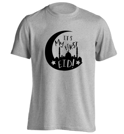 It's my first Eid moon adults unisex grey Tshirt 2XL
