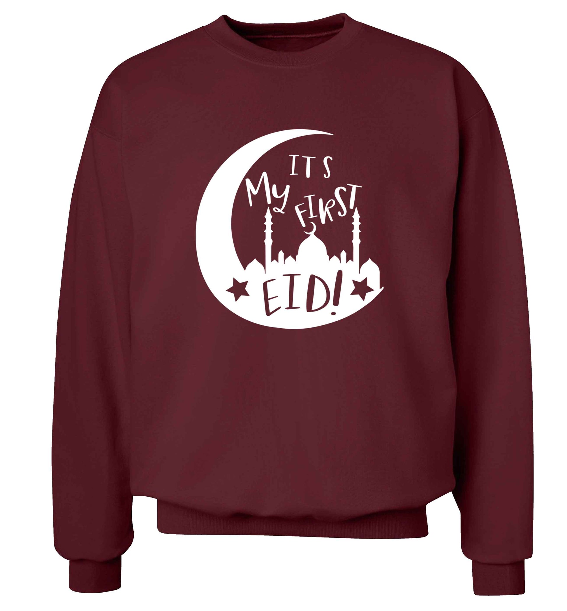 It's my first Eid moon adult's unisex maroon sweater 2XL