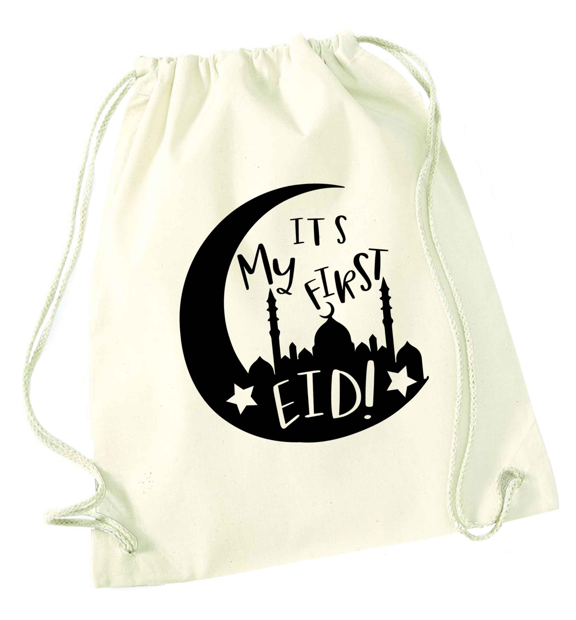It's my first Eid moon natural drawstring bag