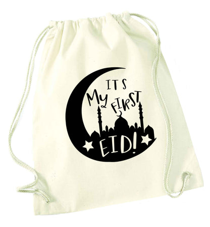 It's my first Eid moon natural drawstring bag