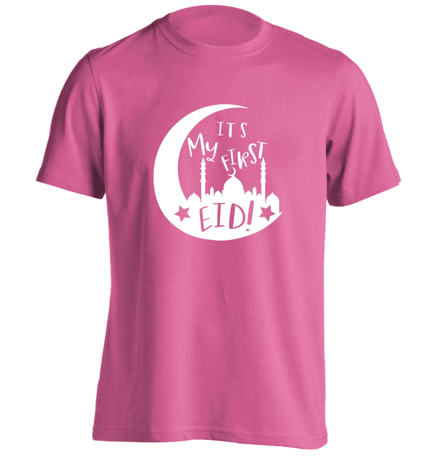 It's my first Eid moon adults unisex pink Tshirt 2XL