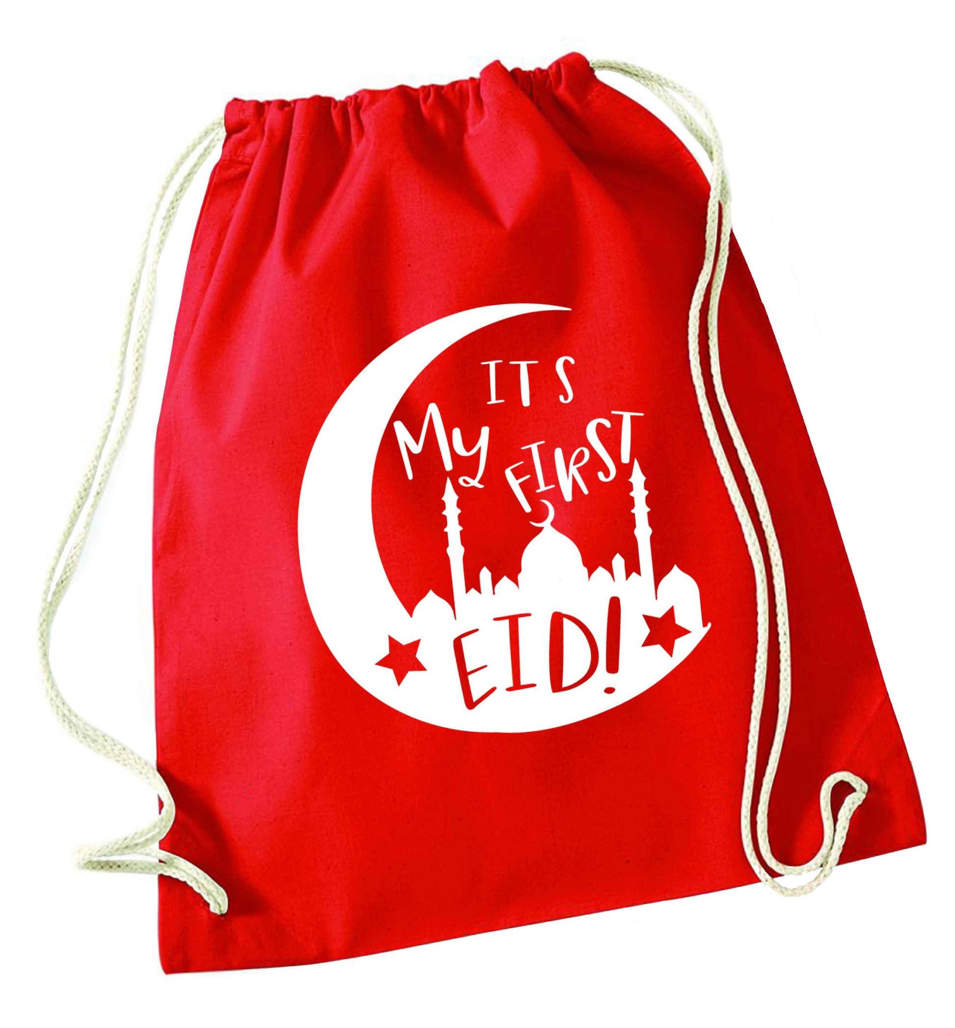 It's my first Eid moon red drawstring bag 