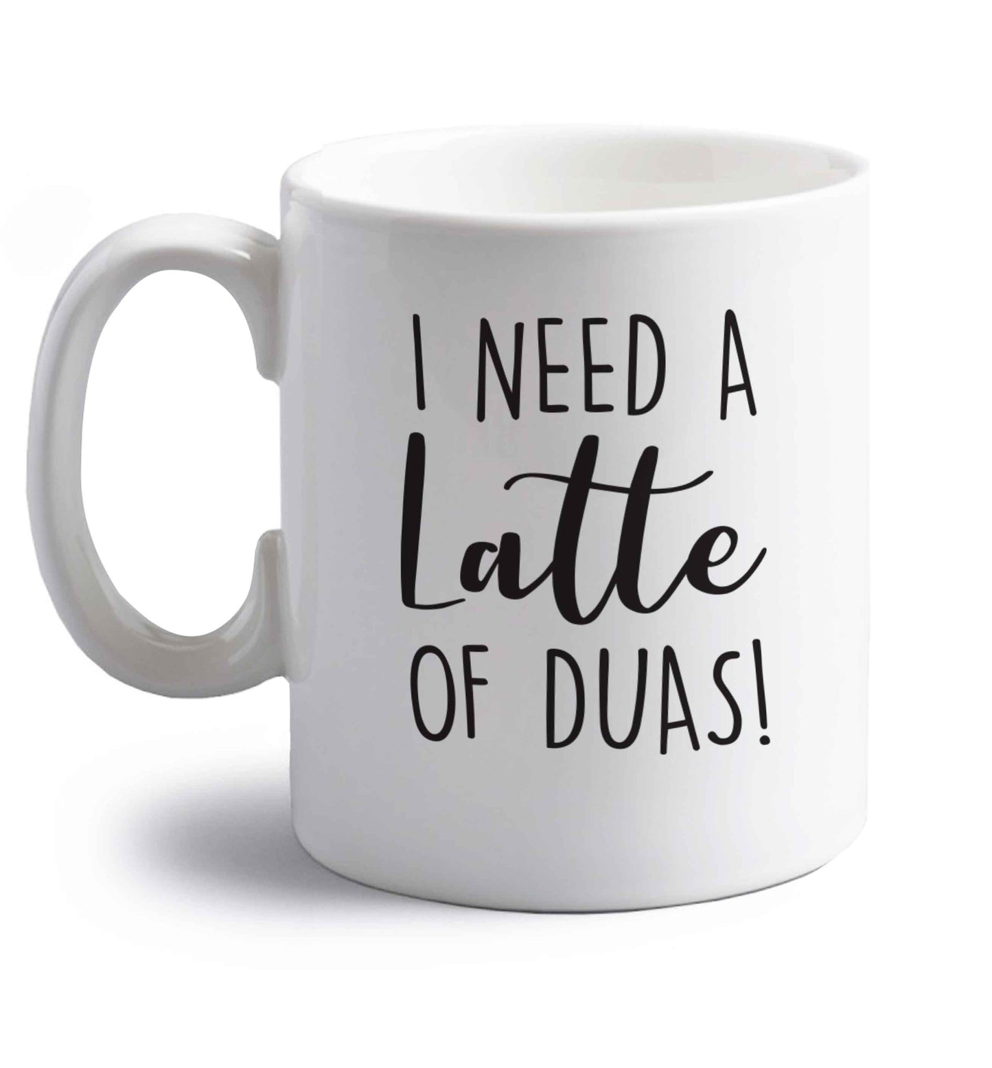 I need a latte duas right handed white ceramic mug 