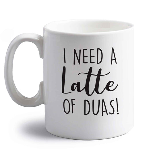 I need a latte duas right handed white ceramic mug 