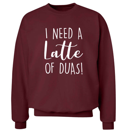 I need a latte duas Adult's unisex maroon Sweater 2XL