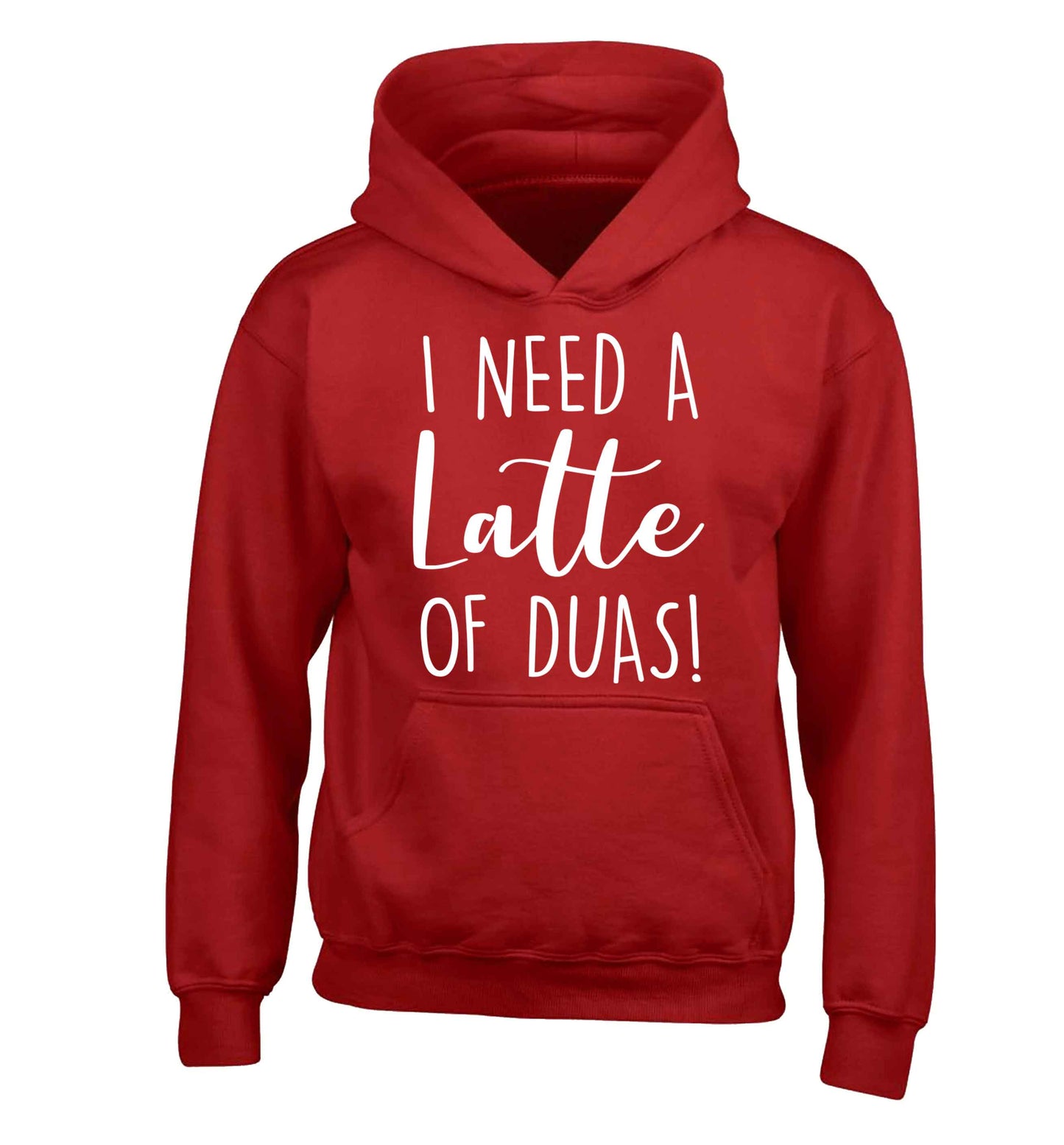 I need a latte duas children's red hoodie 12-13 Years