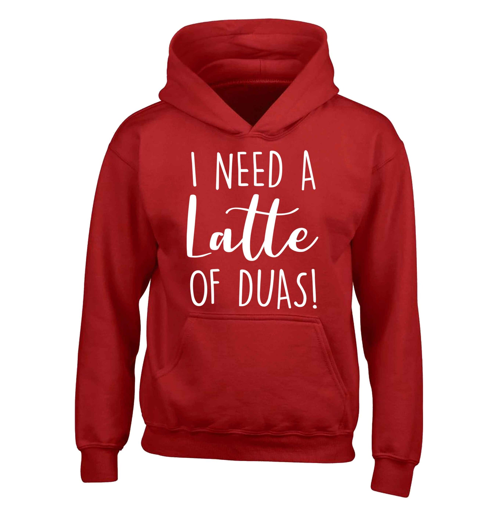 I need a latte duas children's red hoodie 12-13 Years