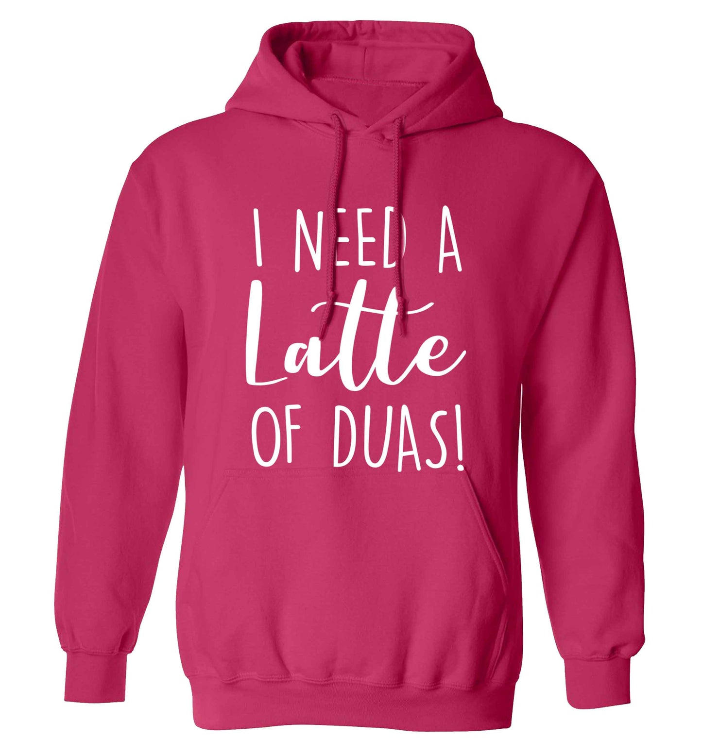 I need a latte duas adults unisex pink hoodie 2XL