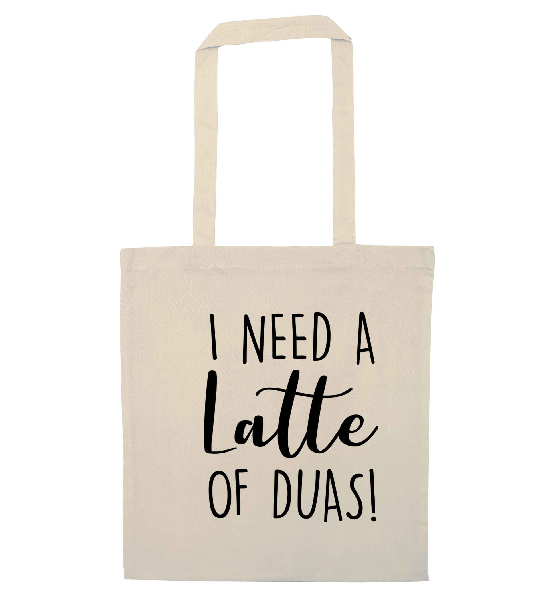 I need a latte duas natural tote bag