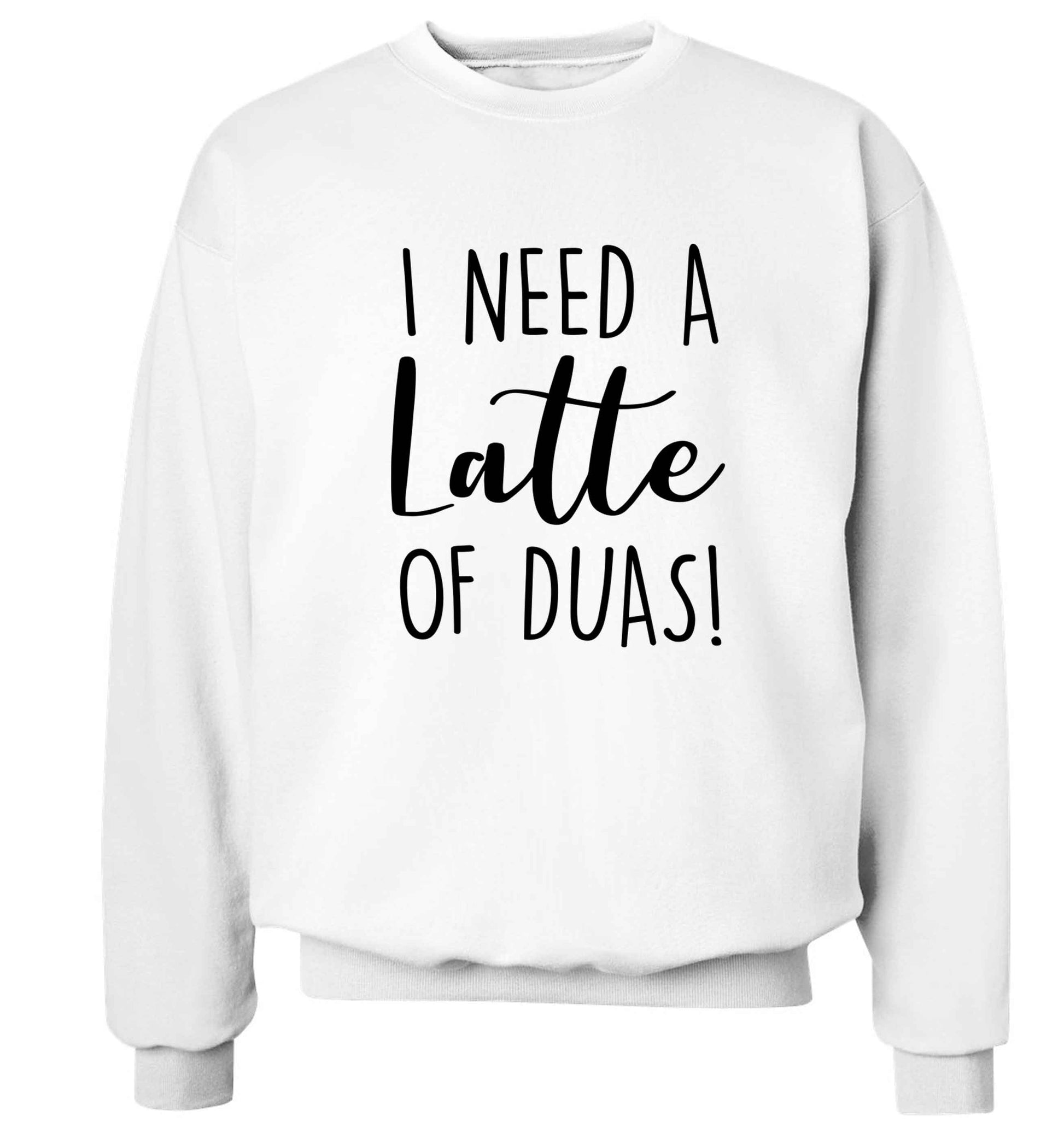 I need a latte duas Adult's unisex white Sweater 2XL