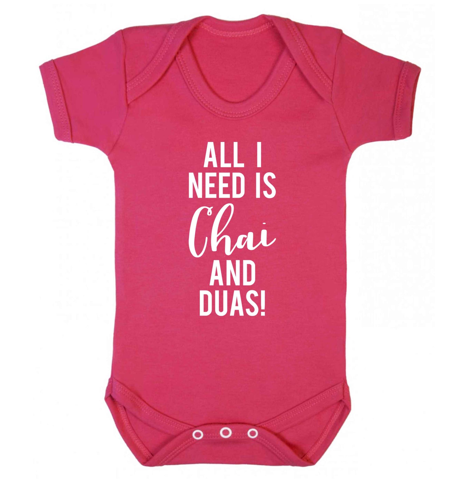 All I need is chai and duas Baby Vest dark pink 18-24 months