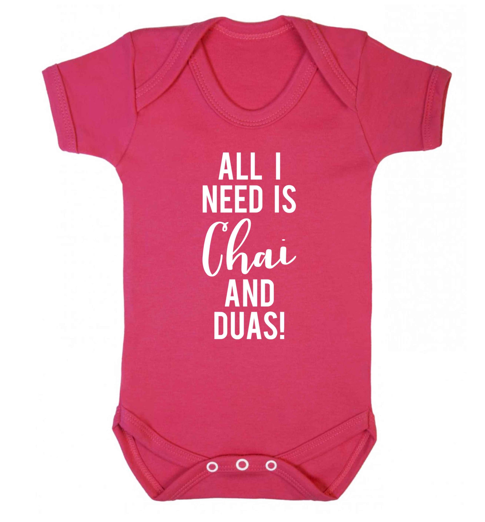 All I need is chai and duas Baby Vest dark pink 18-24 months