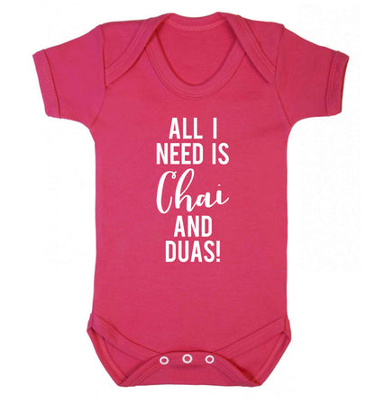 All I need is chai and duas Baby Vest dark pink 18-24 months