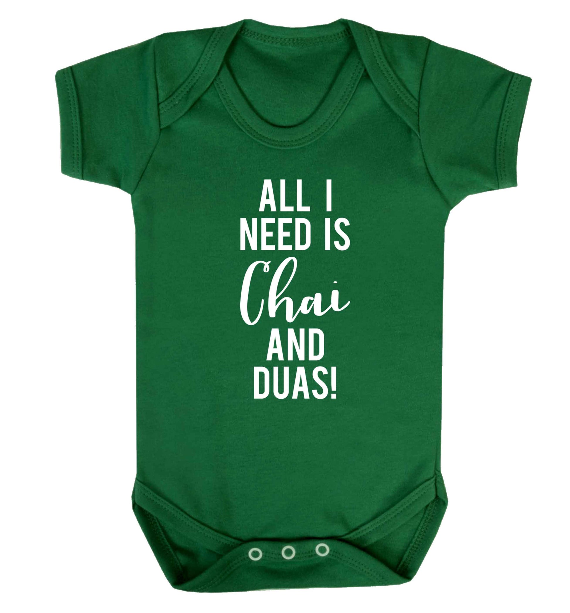 All I need is chai and duas Baby Vest green 18-24 months