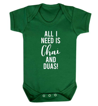 All I need is chai and duas Baby Vest green 18-24 months