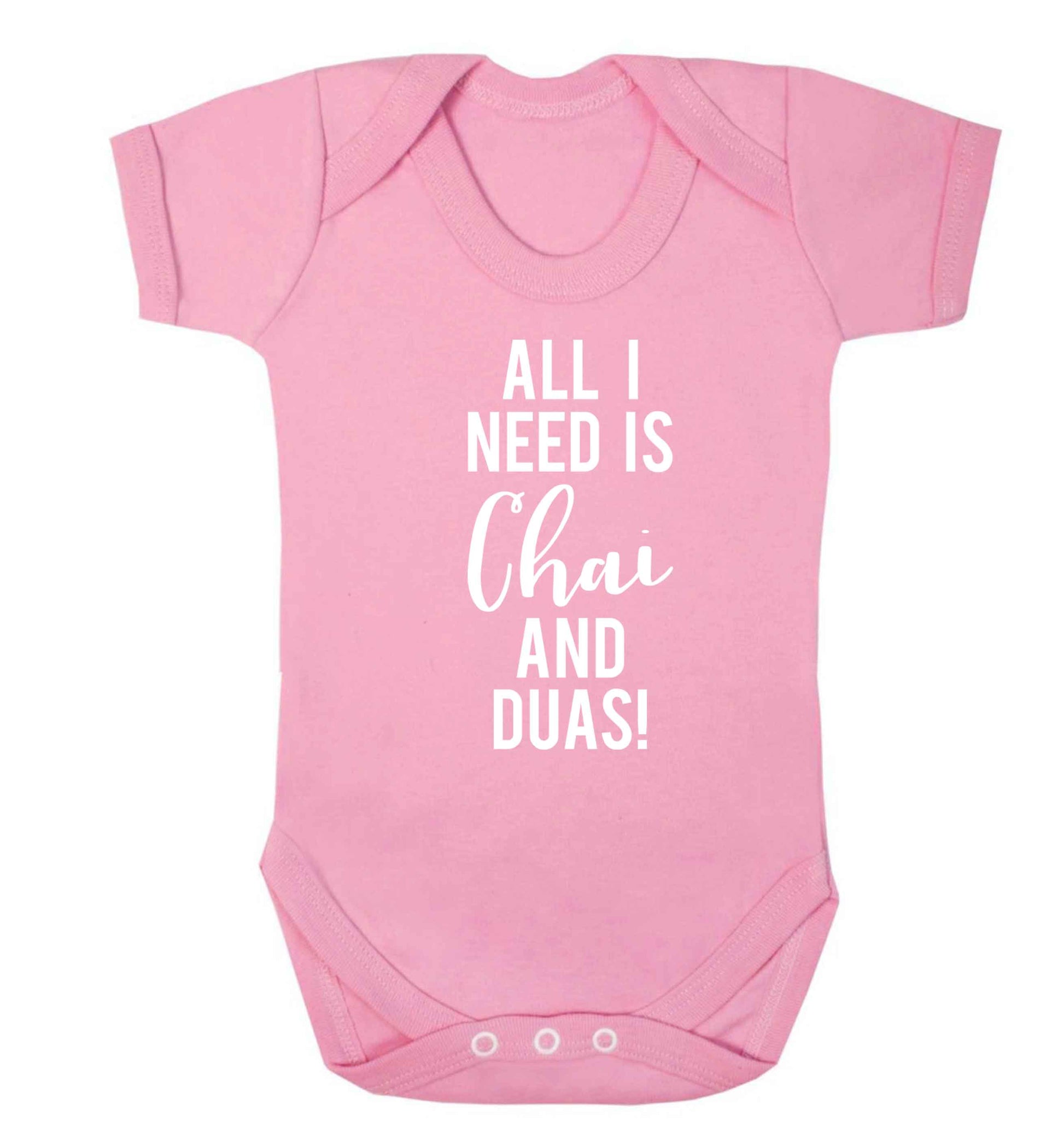 All I need is chai and duas Baby Vest pale pink 18-24 months
