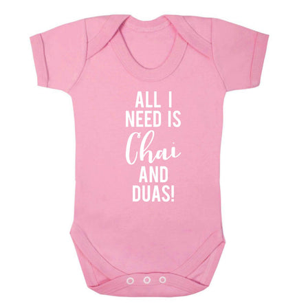 All I need is chai and duas Baby Vest pale pink 18-24 months