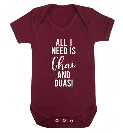 All I need is chai and duas Baby Vest maroon 18-24 months