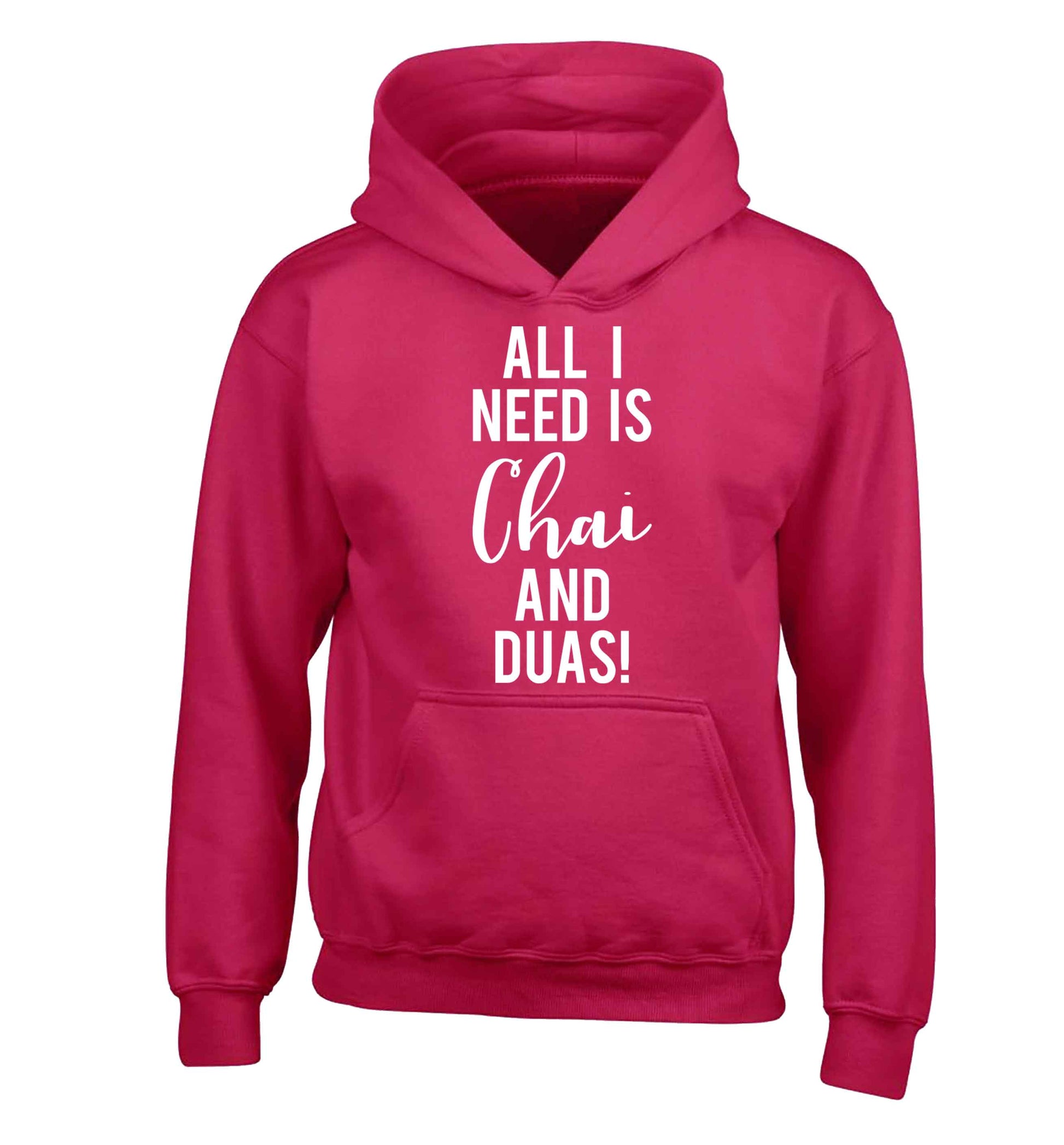 All I need is chai and duas children's pink hoodie 12-13 Years
