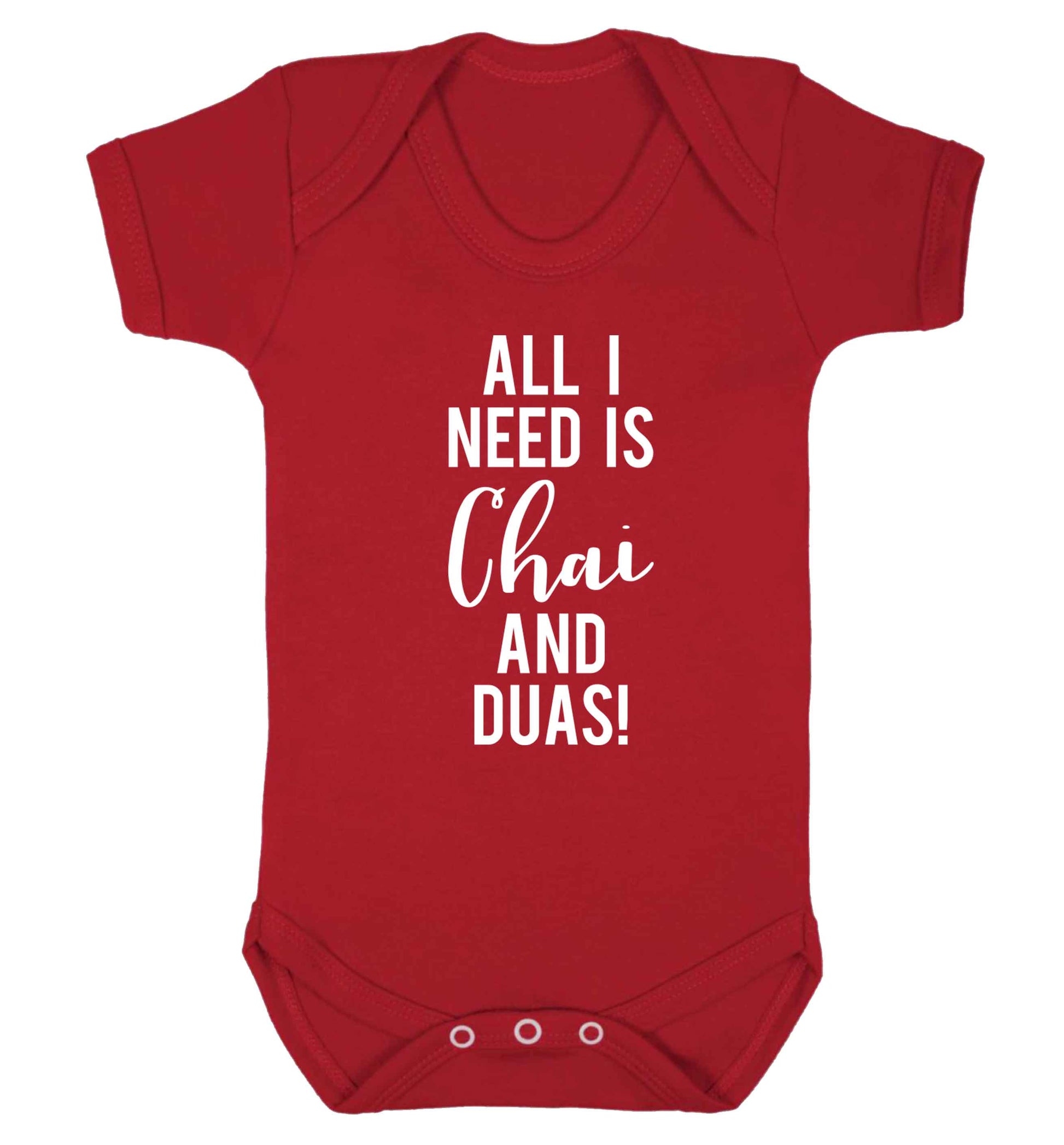 All I need is chai and duas Baby Vest red 18-24 months