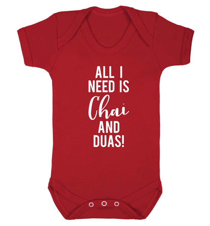 All I need is chai and duas Baby Vest red 18-24 months