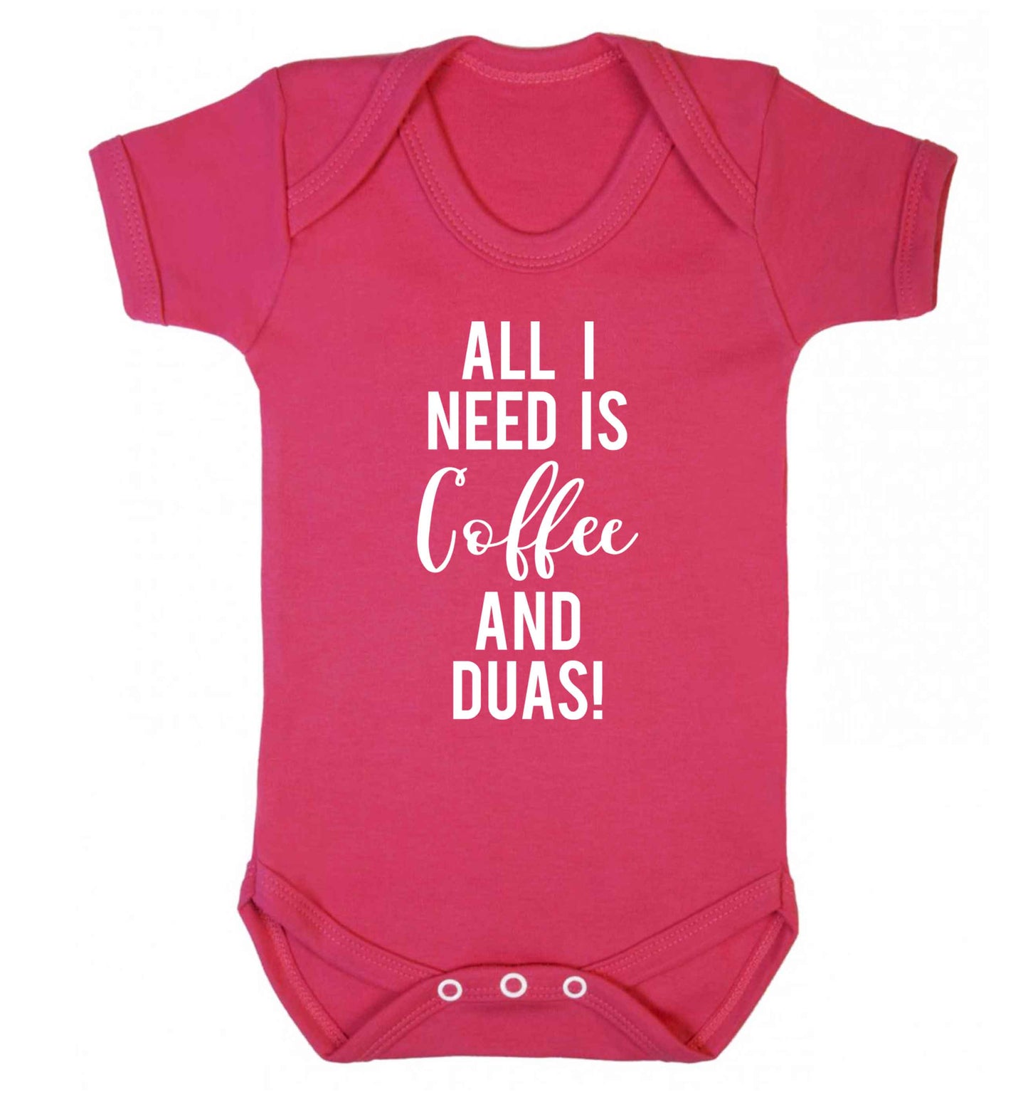 All I need is coffee and duas Baby Vest dark pink 18-24 months
