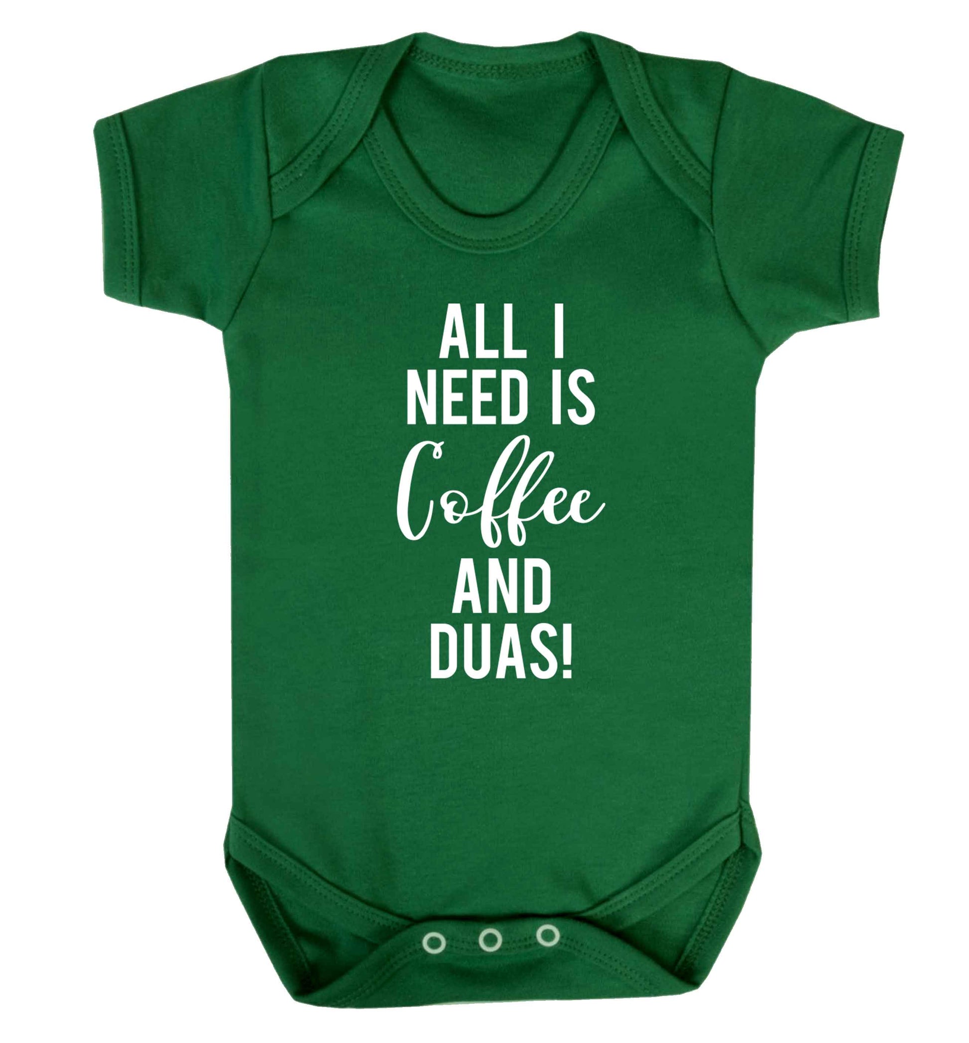 All I need is coffee and duas Baby Vest green 18-24 months