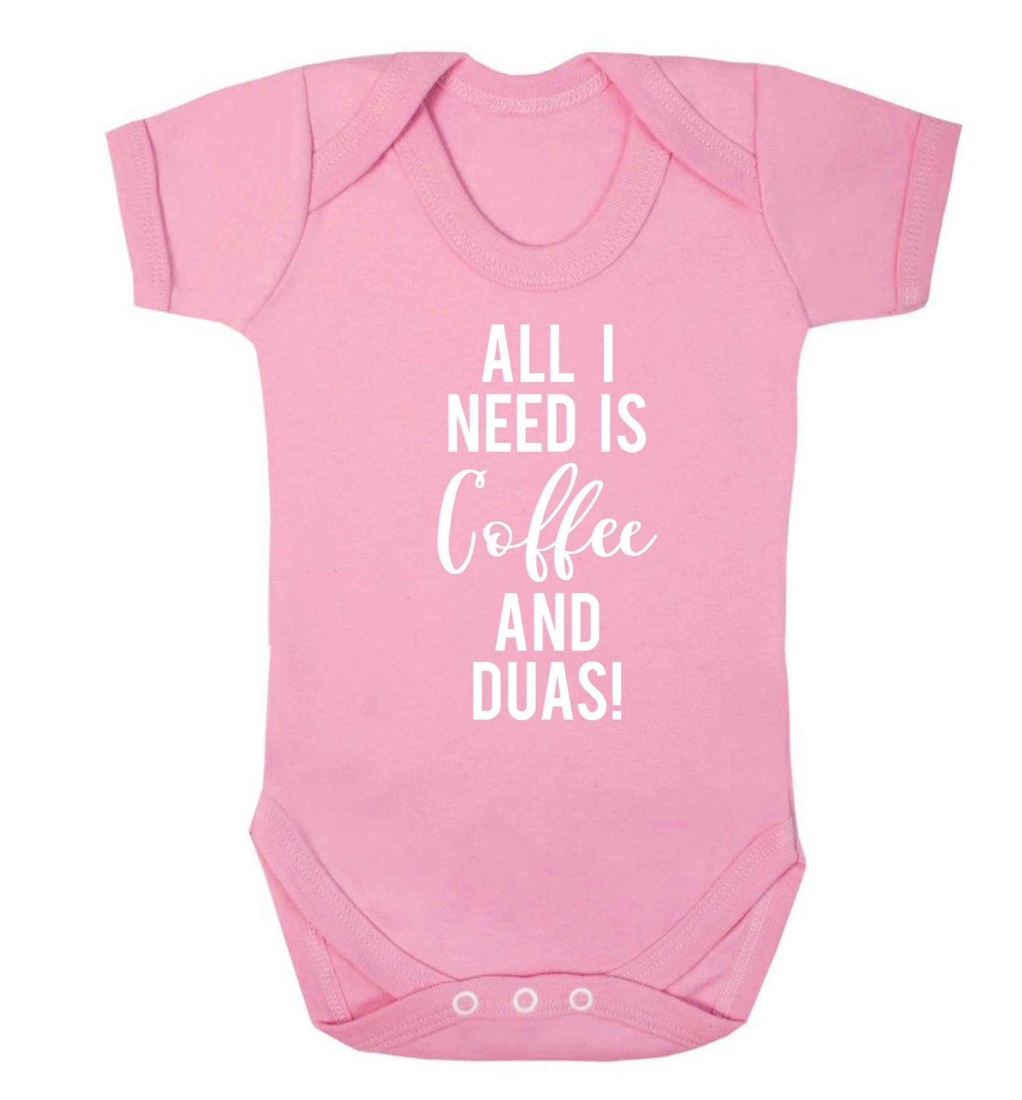 All I need is coffee and duas Baby Vest pale pink 18-24 months