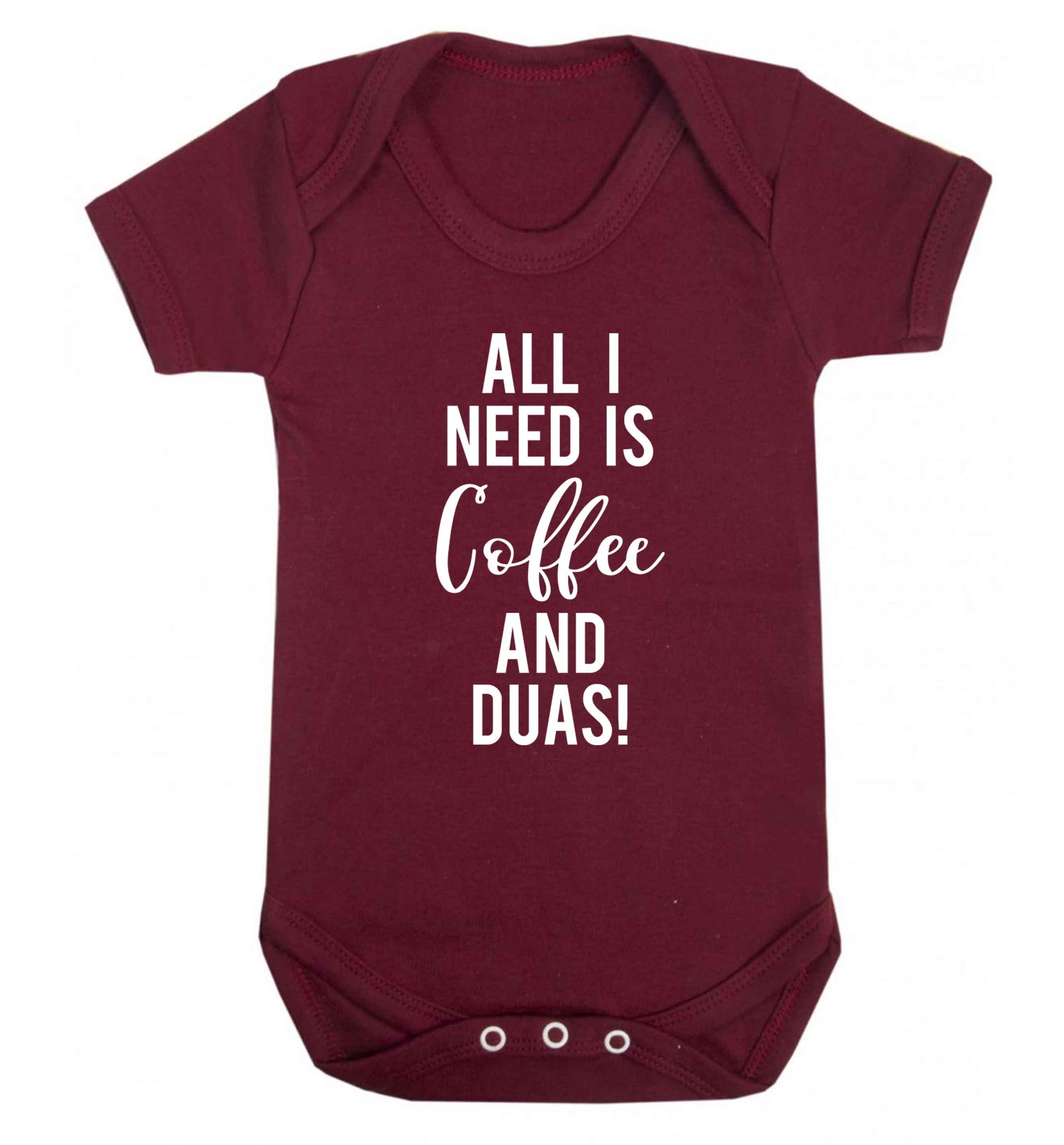All I need is coffee and duas Baby Vest maroon 18-24 months