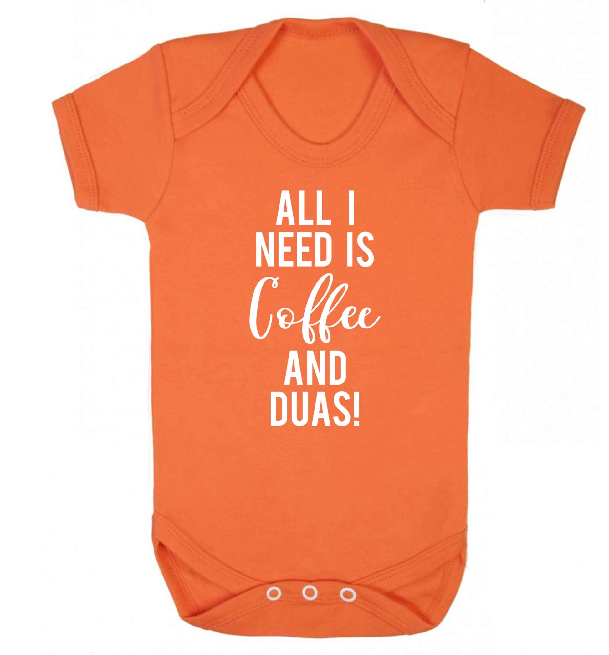 All I need is coffee and duas Baby Vest orange 18-24 months