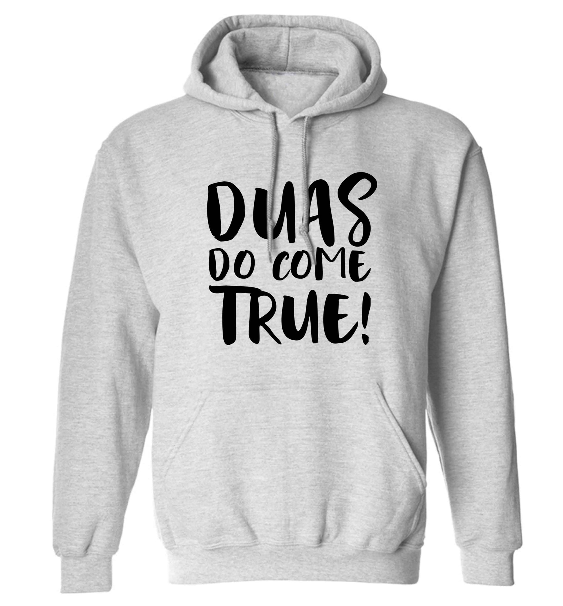 Duas do come true adults unisex grey hoodie 2XL