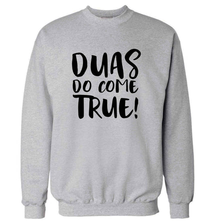 Duas do come true adult's unisex grey sweater 2XL