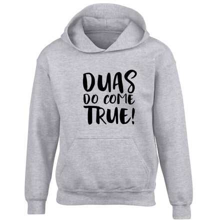 Duas do come true children's grey hoodie 12-13 Years