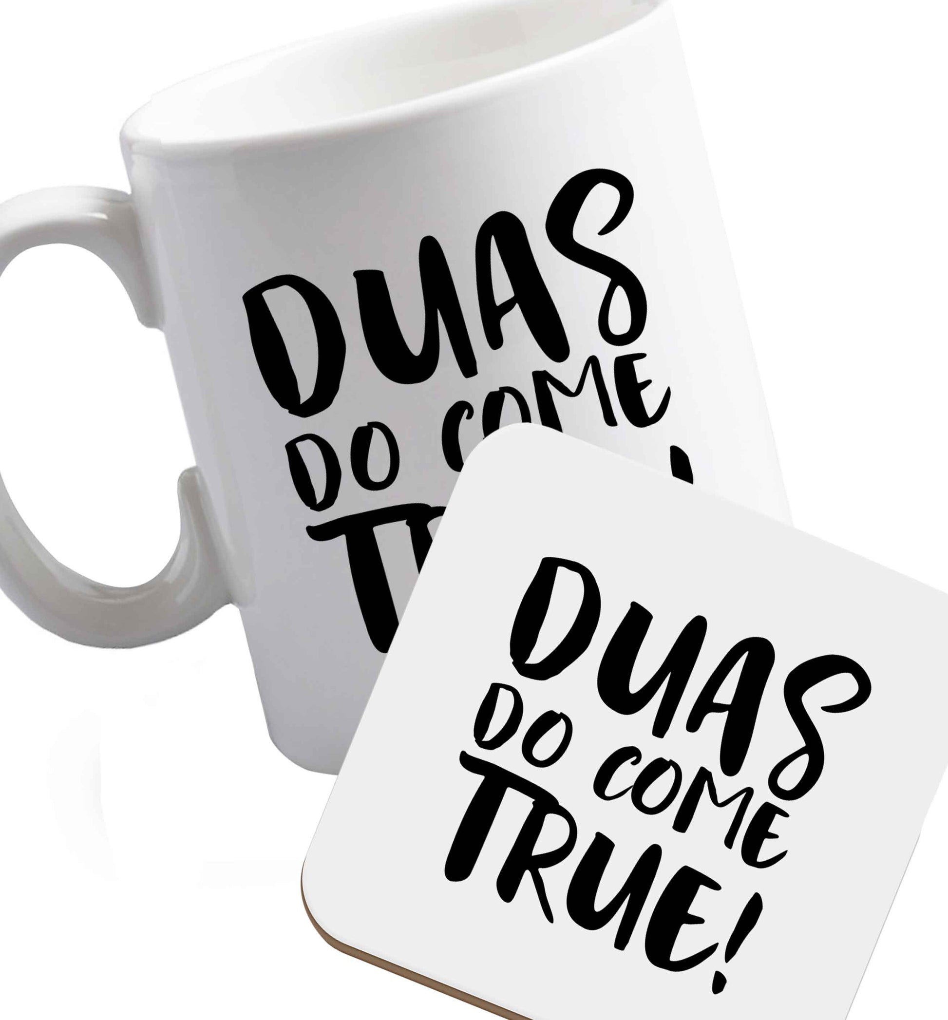 10 oz Favourite Type Pan Pancake ceramic mug and coaster set right handed