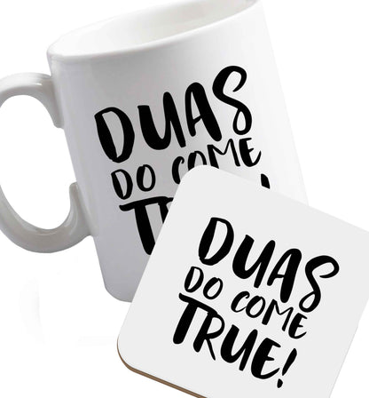 10 oz Favourite Type Pan Pancake ceramic mug and coaster set right handed