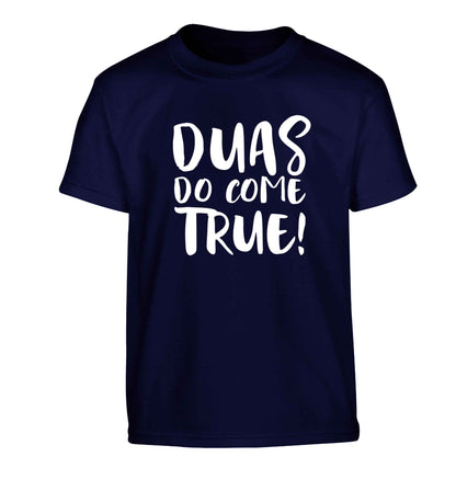 Duas do come true Children's navy Tshirt 12-13 Years