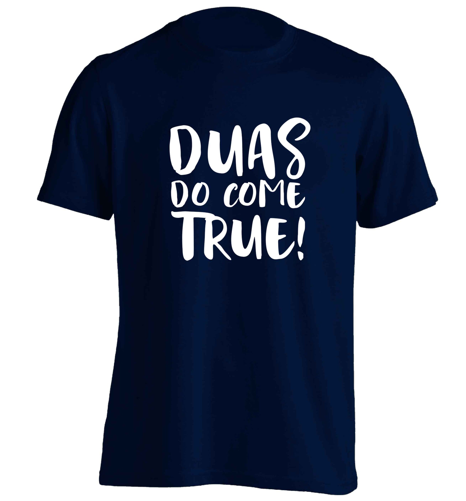 Duas do come true adults unisex navy Tshirt 2XL