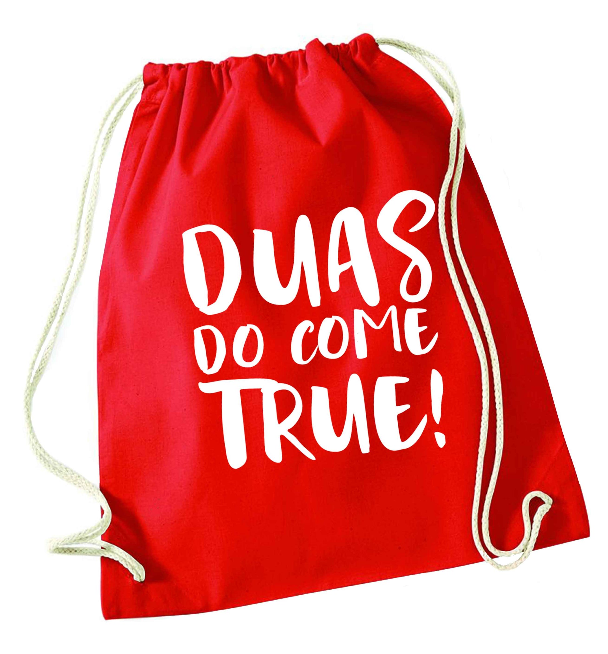 Duas do come true red drawstring bag 