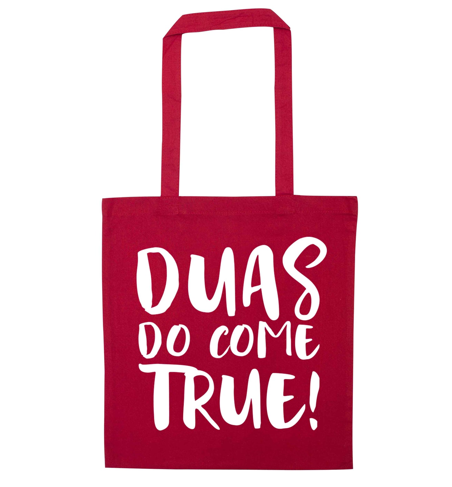 Duas do come true red tote bag