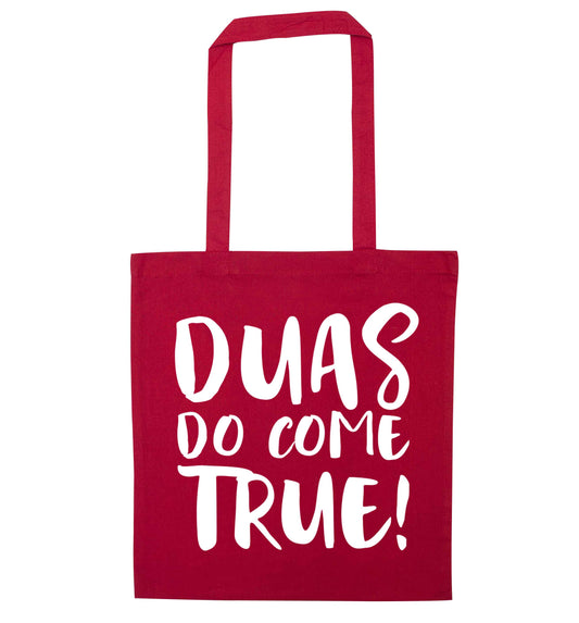 Duas do come true red tote bag