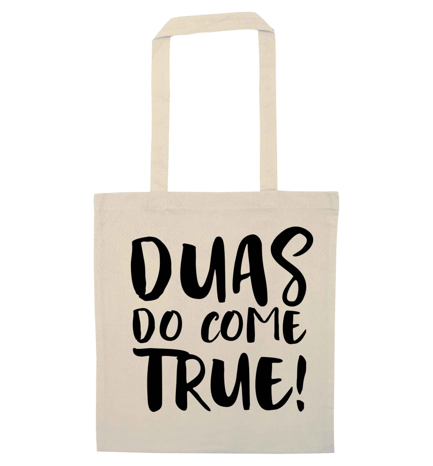 Duas do come true natural tote bag