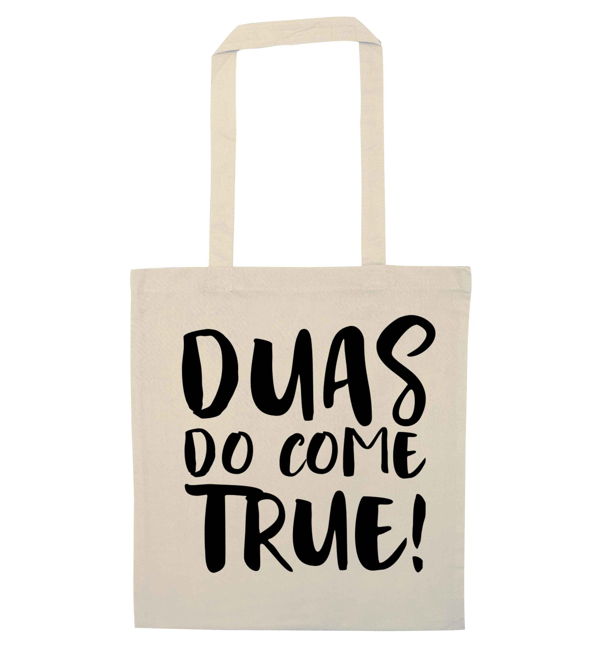 Duas do come true natural tote bag