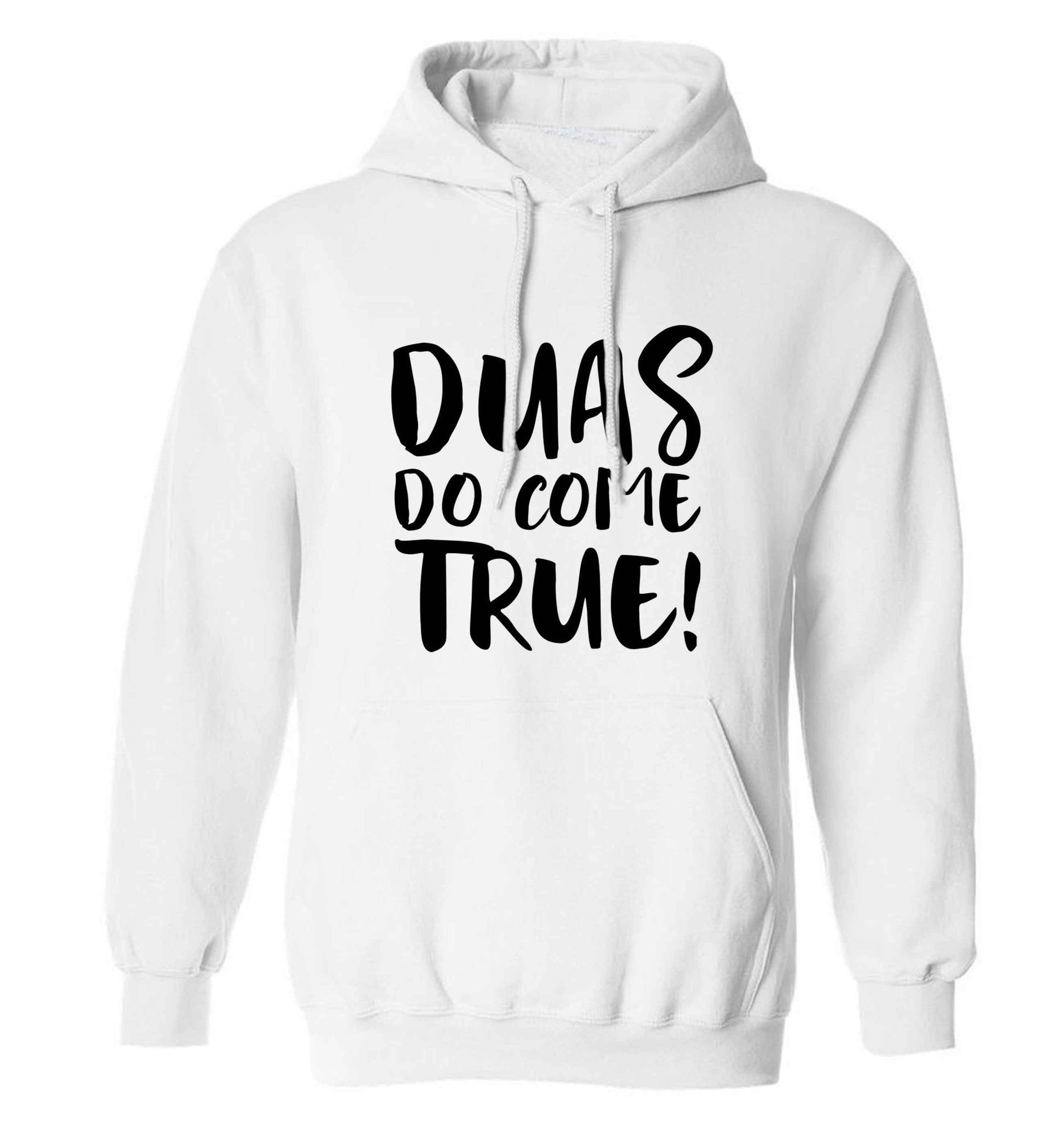 Duas do come true adults unisex white hoodie 2XL
